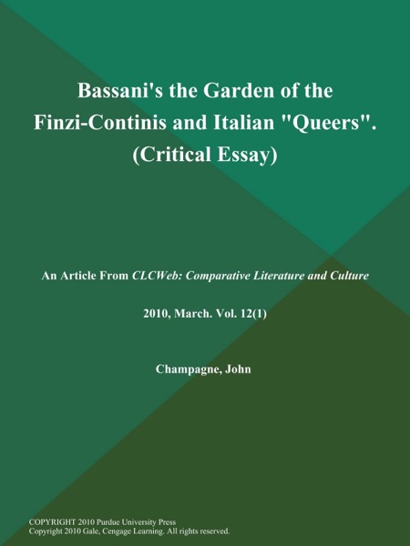 Cover of The Garden of the Finzi-Continis